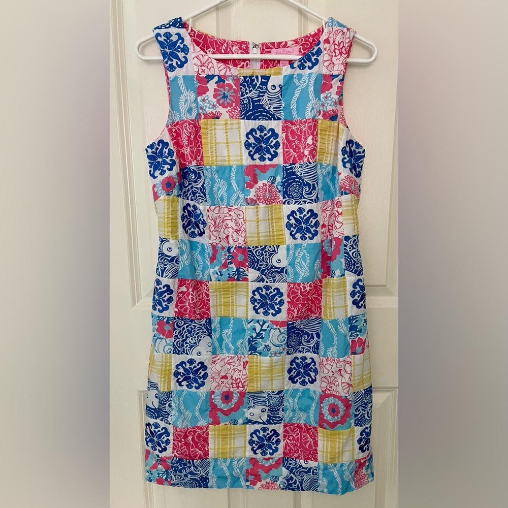 Lily Pulitzer Shift Dress women’s Size 4 Patchwork pattern